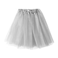thumbnail image 1 of Fgnfyis Jupes de Carnaval pour Femmes Jupes pour Dames Couleur Unie Courte Mode Jupe Tutu Plissée Jupe de Danse Maille Dure pour Performance sur Scène Jupe de Ballet Gris A, 1 of 3