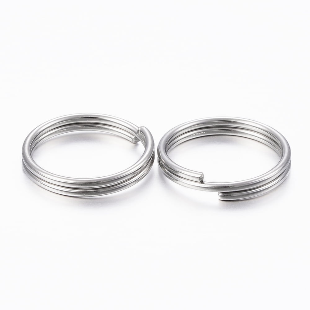 1000pcs Resistant 304 Stainless Steel Split Rings Double Loops Jump Rings Stainless Steel color 14x2mm Inner Diameter: 12mm