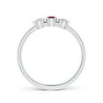 thumbnail image 2 of ANGARA Natural Classic Bezel-Set Ruby and Diamond Three Stone Ring in 14K White Gold for Women (Size-3mm) | July Birthstone Jewelry for Her | Natural Ruby Rings, 2 of 8