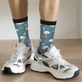 thumbnail image 6 of Bingfone Compression Socks for Women and Men Long Socks for Running Athletic Cycling Nurse- Flamingo, 6 of 6