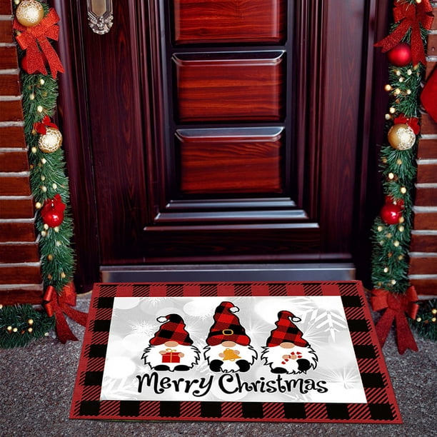 Decoraciones navideñas, alfombras de cocina navideñas, tapete de cocina con gnomo navideño, tapetes antideslizantes para el piso, tapete de poliéster con decoraciones navideñas de invierno.
