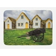 thumbnail image 1 of Iceland Bath Mat, Antique Traditional Icelandic Turf Viking Houses with Wheelbarrow Rural Setting, Plush Bathroom Decor Mat with Non Slip Backing, 29.5" X 17.5", Multicolor, by Ambesonne, 1 of 2