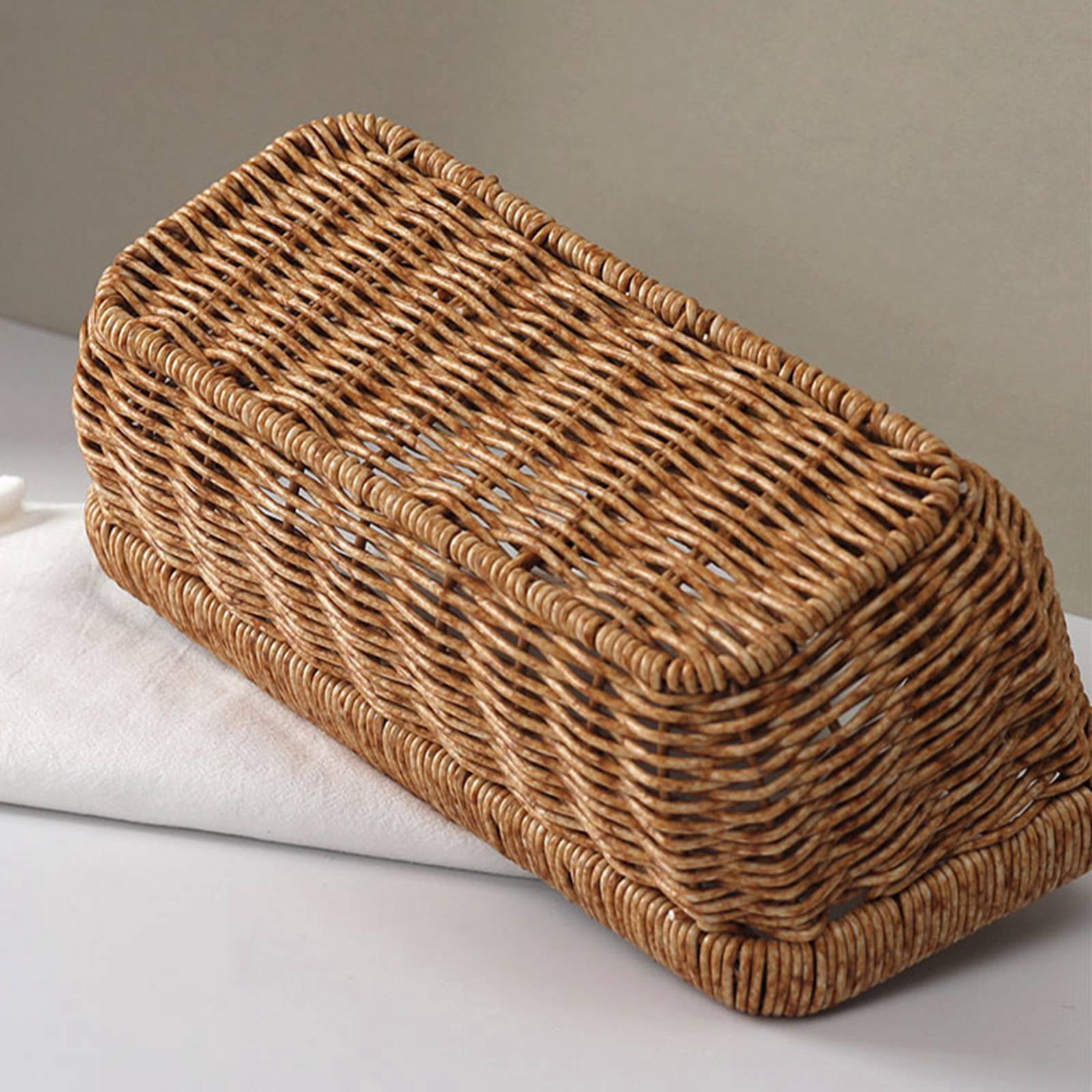 Hotiary Hanging Storage Basket, Imitation Rattan Wall Hanging Basket Hanging Wall Onion Basket Wove Hanging Basket Handwoven Basket for Kitchen or Home,10.8"x5.1"