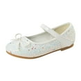 thumbnail image 1 of LNMQLPDBS Chaussures de Princesse pour Petites Filles Paillettes Sequins Talons Bas Chaussures de Robe de Princesse avec Nœud Fleur Fille Bout Fermé Sangle Réglable Chaussures de Ballet de Mariage Fête Danse, 1 of 4