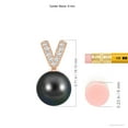 thumbnail image 3 of ANGARA Tahitian Cultured Pearl & Diamond V-Bale Pendant in 14K Rose Gold for Women | June Birthstone, Birthday, Anniversary, Jewelry Gift for Women | Pearl Necklace, 3 of 8