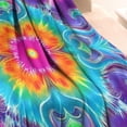 thumbnail image 3 of Colorful Rainbow Tie Dye Spiral Pattern Blanket,Comfortable Soft Flannel Throw Blanket,All Season,Warm Lightweight Blankets for Sofa Bed Couch Living Room Chair,30"x40", 3 of 4