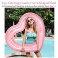 thumbnail image 3 of Qoosea Inflatable Pool Floats for Adults, Heart Shaped Swim Ring Swimming Tube Summer Water Fun Beach Pool Party Toys Large Swimming Circle, 3 of 8
