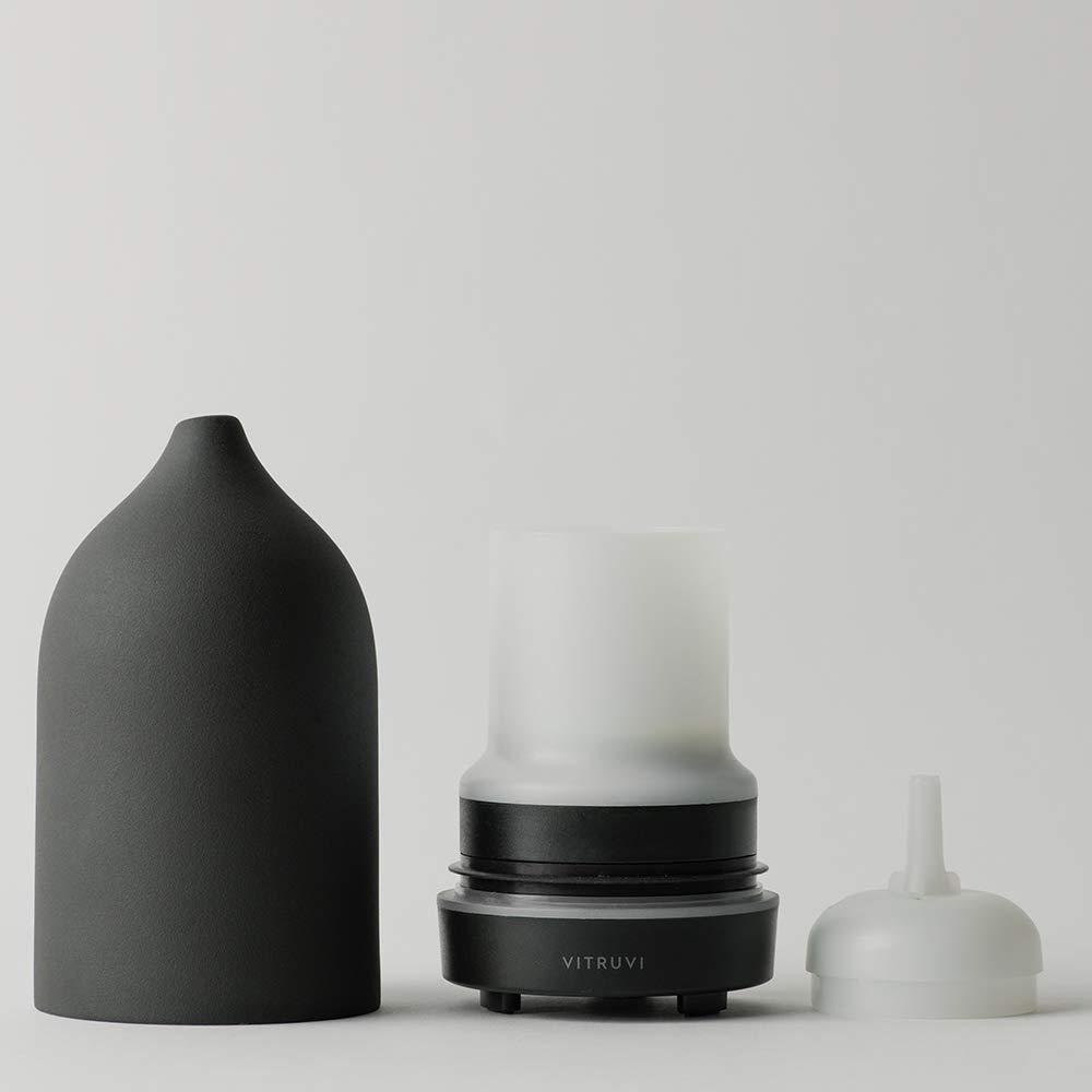 Vitruvi Stone Diffuser, Ceramic Ultrasonic Essential Oil Diffuser for Aromatherapy, Black, 90ml Capacity - image 2 of 6