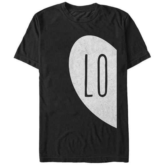 Men's Lost Gods LO Half Love Heart  Graphic Tee Black 2X Large