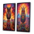 thumbnail image 3 of Designart "Shamanic Owl Portrait in Mexican Desert II" Animals Owl Framed Wall Art Set Of 2 - Children's Art Purple Framed Wall Art Set Of 2, 3 of 6