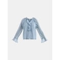 thumbnail image 5 of Time and Tru Women's Ruffle Blouse with Long Sleeves, Sizes XS-XXXL, 5 of 6