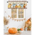 thumbnail image 7 of Kitchen Valances for Window, Orange Pumpkin Maple Leaf Fall Thanksgiving Light Filtering Rod Pocket Valance Curtain, Boho Stripe Vintage Stamp &nbsp;Short Curtains Window Topper for Bedroom 54x18in, 7 of 7