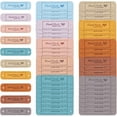 thumbnail image 1 of Etiquetas rectangulares de cuero sintético en relieve para ropa, hechas a mano, con agujeros, 80 unidades, 10 colores, 1 of 7