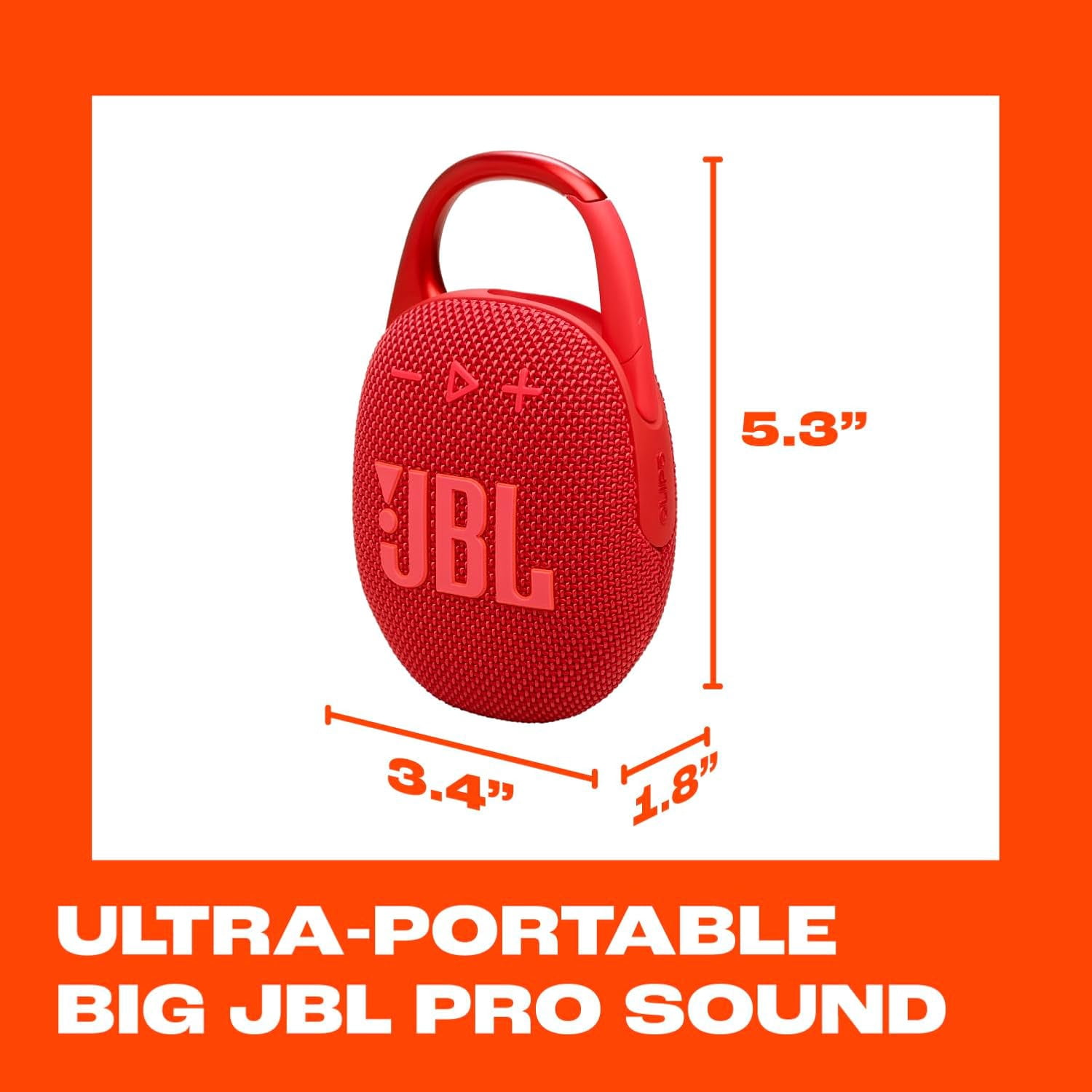 Open Box JBL Clip 5 - Ultra-portable waterproof speaker - Red