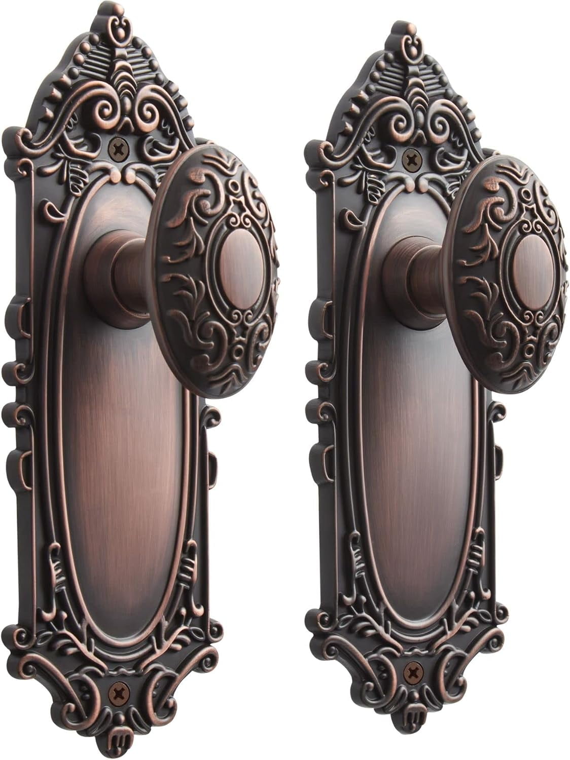 Baldwin PSARCRSR481 Reserve Passage Arch With Rustic Square Rose In Dark Bronze Finish