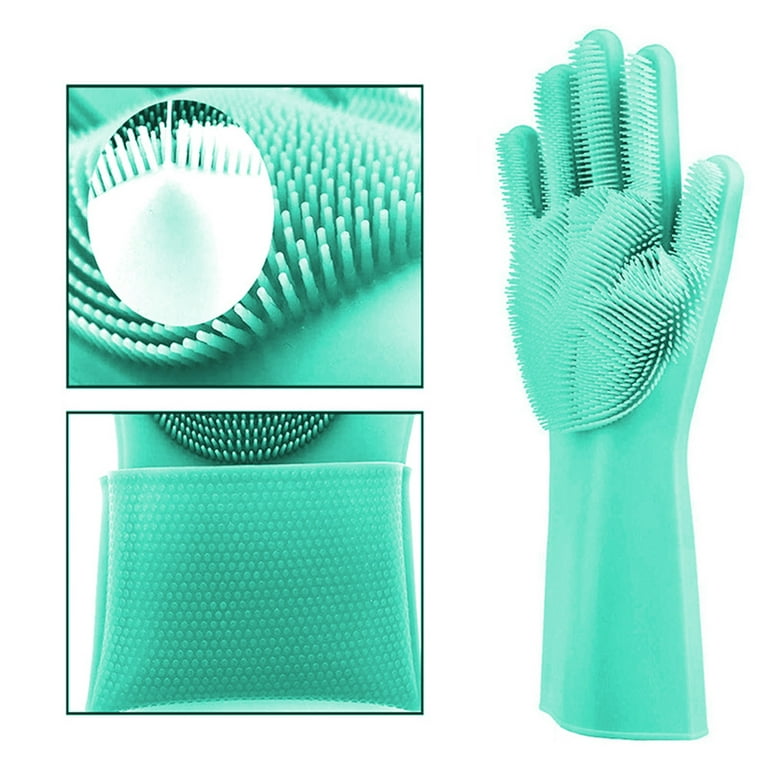 TXV Mart Magic Dishwashing Cleaning Sponge Scrubbing Gloves Food Grade Silicone | Dishwashing, Carwash, Pet Bathing, Multi Purpose Cleaning Gloves 