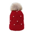 thumbnail image 2 of Cavosen Beach Hats for Women Outdoor Beanies Skullies Warm Knit Classic Cuffed Caps with Pom Pom for Cold Weather Solid Winter Caps Wool Hats Soft Lightweight Breathable Headwear Bonnet, 2 of 4