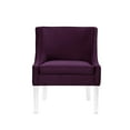thumbnail image 3 of Lullede Purple Velvet Accent Chair - Upholstered Armless, Clear Acrylic Legs, Piping Stitch, 3 of 10