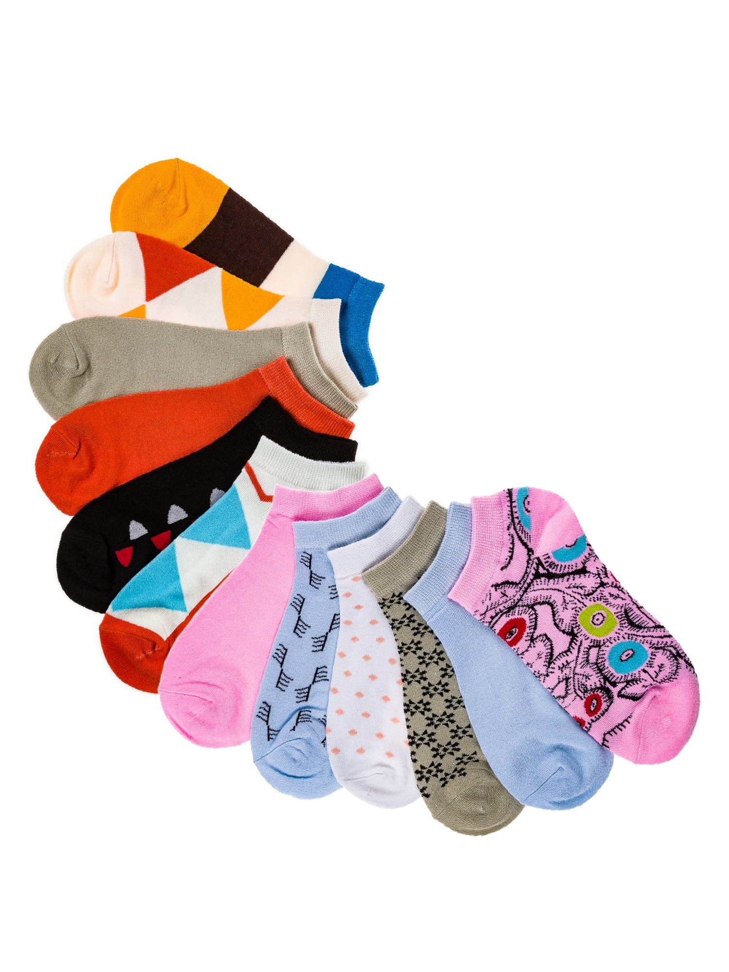 Gallery Seven Female Multicolor Fashion Ankle Socks - 12 Pack