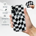 thumbnail image 5 of Phone Case for iPhone 14, Kawaii TPU Bumpers Back Phone Cover for iPhone 14 (6.1 inch), Fashion Black & White Grid Designs iPhone Case for Girls and Women, 5 of 5