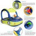 thumbnail image 2 of Inflatable Pool Float With Canopy  Car Shaped Swim Float Boat Baby Inflatable Pool Float With Canopy Thick PVC Car Shaped Swim Float Boat With Sunshade For Baby Kids Summer Beach, 2 of 7