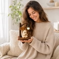 thumbnail image 7 of Sulaicai Halloween Ghost Fishing Night Light, Cute Resin Ghost Figurine with LED Lantern, Rustic Wood Base Table Lamp for Desk Mantel Bedroom Living Room Fall Decor, 7 of 7