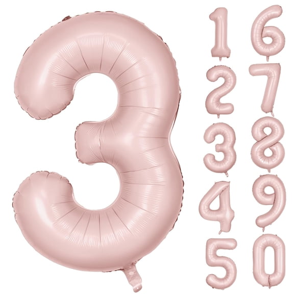 Globo número 3 rosa de 40" para fiesta