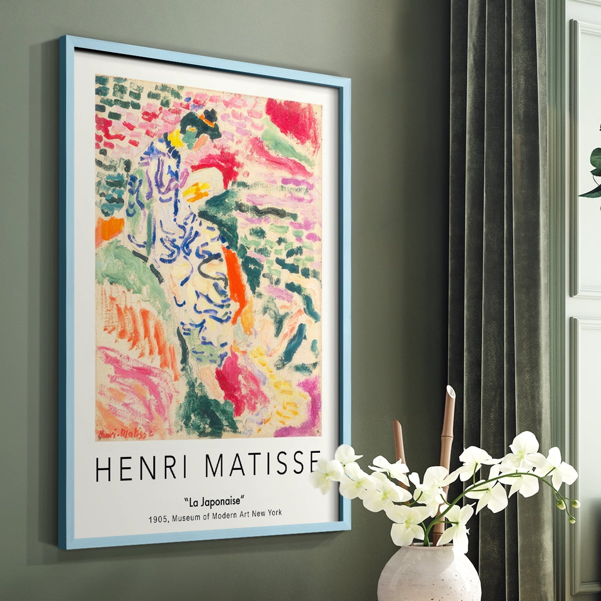 Matisse CLXXXI Framed Print in Blue Solid Wood 8 x 10 Framed Print