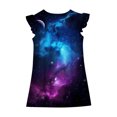 thumbnail image 5 of LNWUY Toddler Girls Fashion Star Printed Fly Sleeve Dress Summer Kids Dresses Sleeveless Round Neck Dresses Multicolor 7 Years, 5 of 6