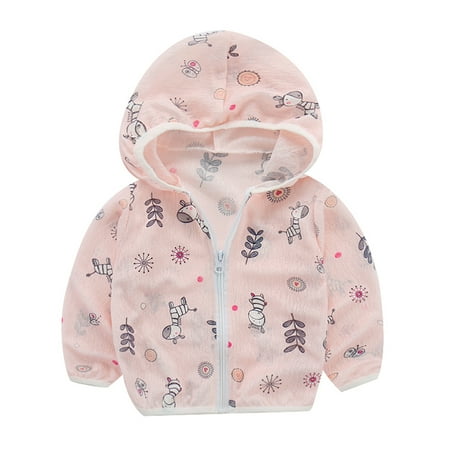 

Huilaibazo Protection Sun Clothing Sunscreen Long-slevees Summer Print Girls Cartoons Girls Tops