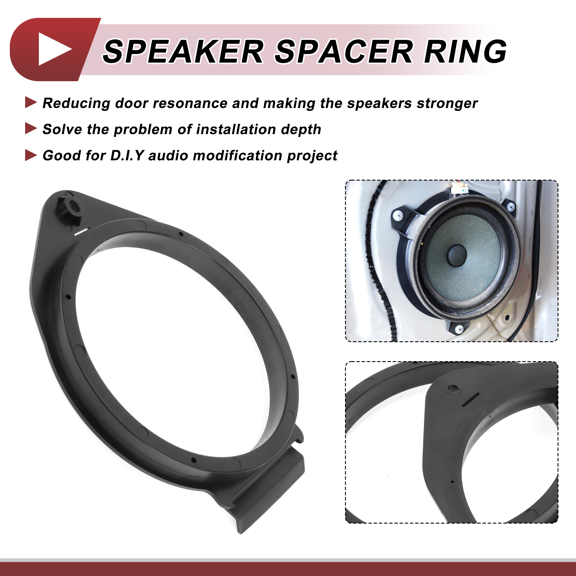 Unique Bargains 2Pcs Speaker for Spacer Ring for Chevrolet Avalanche for 2007-2020