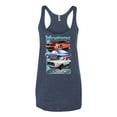 thumbnail image 2 of Wild Bobby Mustang Ford Classics Cars and Trucks Women Tri-Blend Racerback Tank Top, Vintage Navy, Small, 2 of 6