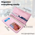 thumbnail image 3 of MINKUROW Womens Wallet, PU Leather Wallet Purse Bifold Wallets for Women with Buckle, Long Ladies Purses With Metal Zipper and Multiple Slots for Working, Travelling(Pink), 3 of 7