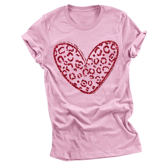 Birdeem Women Valentine Day Print T- Fashion Comfortable Female Blouses Tops