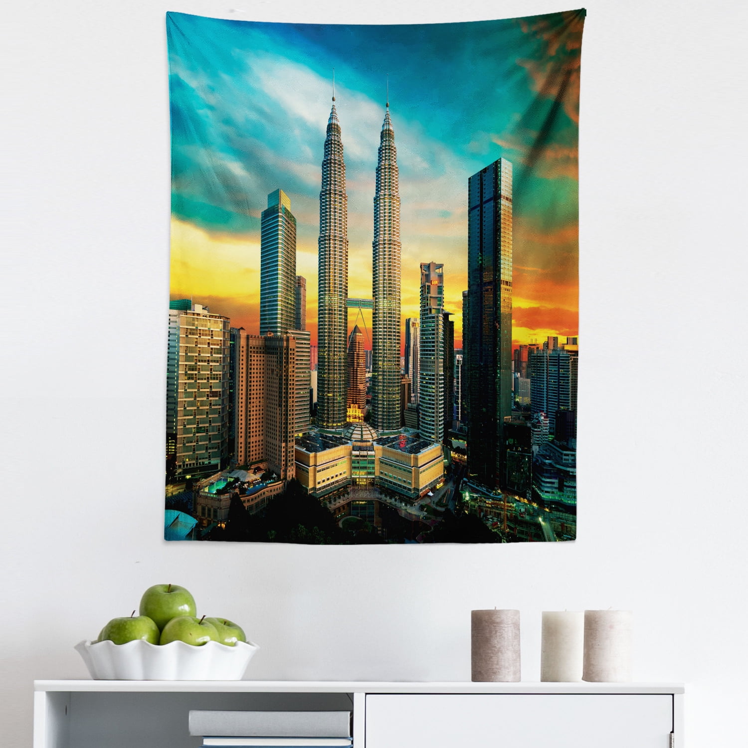 City Tapestry, Kuala Lumpur Skyline Sunset Urban Town Tall Towers and