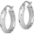 thumbnail image 2 of 14K White Gold Diamond-Cut Hoop Earrings (21.2 X 4) Made In Indonesia tf1586, 2 of 5