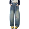 thumbnail image 2 of JTieacloth Girls Jeans for School Girls Star Print Denim Pants Casual Trousers For Teenagers Stretchy Skinny Jeans For Girls,Sizes 8-9 Years, 2 of 7
