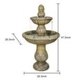 thumbnail image 2 of 47.2" H Italian Outdoor Floor Standing Fountain and Waterfalls 2-Tier Water Fountains with Budding Lotus Top for Outdoor Garden, Backyard, Porch, Deck, Lawn, Patio, 2 of 9