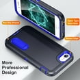 thumbnail image 2 of for iPhone 7 / 8 / SE 2020 / SE 2022 Case Kickstand Durable 3-Layer Military Grade Protective Cover Hybrid Silicone Heavy Duty Rugged Shockproof Screen Lip Raised Protection,
Deep Blue, 2 of 6