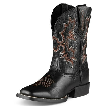 - Ariat Tombstone Youth Square Toe Leather Black Western Boot