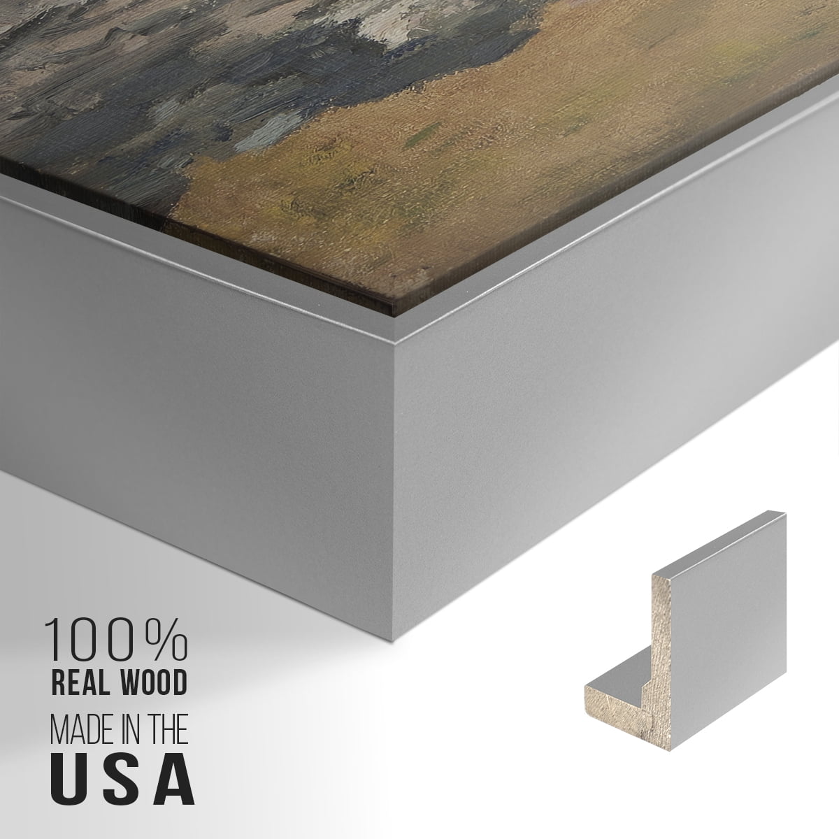 Vintage Landscape-CCCXCVII By Wexford Home Framed in Silver Wood Gallery Wrapped Canvas 17 in. x 25 in.