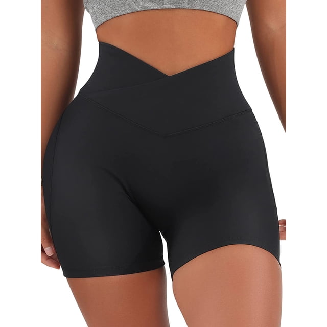 Lucakuins - Pantalones cortos deportivos para mujer, informales, sin costuras, a la moda, de color sólido, de cintura alta, elásticos, para yoga Lucakuins moda