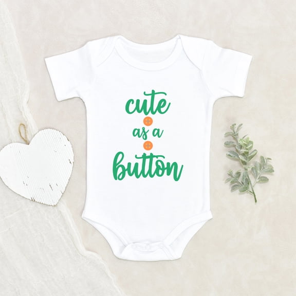 Cute Baby Clothes - Cute As A Buttons Baby Clothes - Funny Baby Clothes - Newborn Baby Clothes