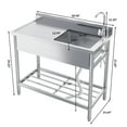 thumbnail image 4 of Luku Stainless Steel Utility Sink, Freestanding Single Bowl with Faucet & Adjustable Legs, 4 of 7