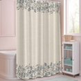 thumbnail image 5 of Shower Curtain Spring Floral Line Art Shower Curtains for Bathroom Decor, Waterproof Polyester Shower Curtain Set with Hooks, Standard Size 72" x 72" Linen Texture, 5 of 9