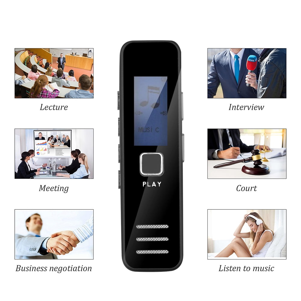RIWPKFH Voice Activated Portable Recorder MP3 Player Telephone Audio Recording Digital Voice Recorder Dictaphone 20-hour