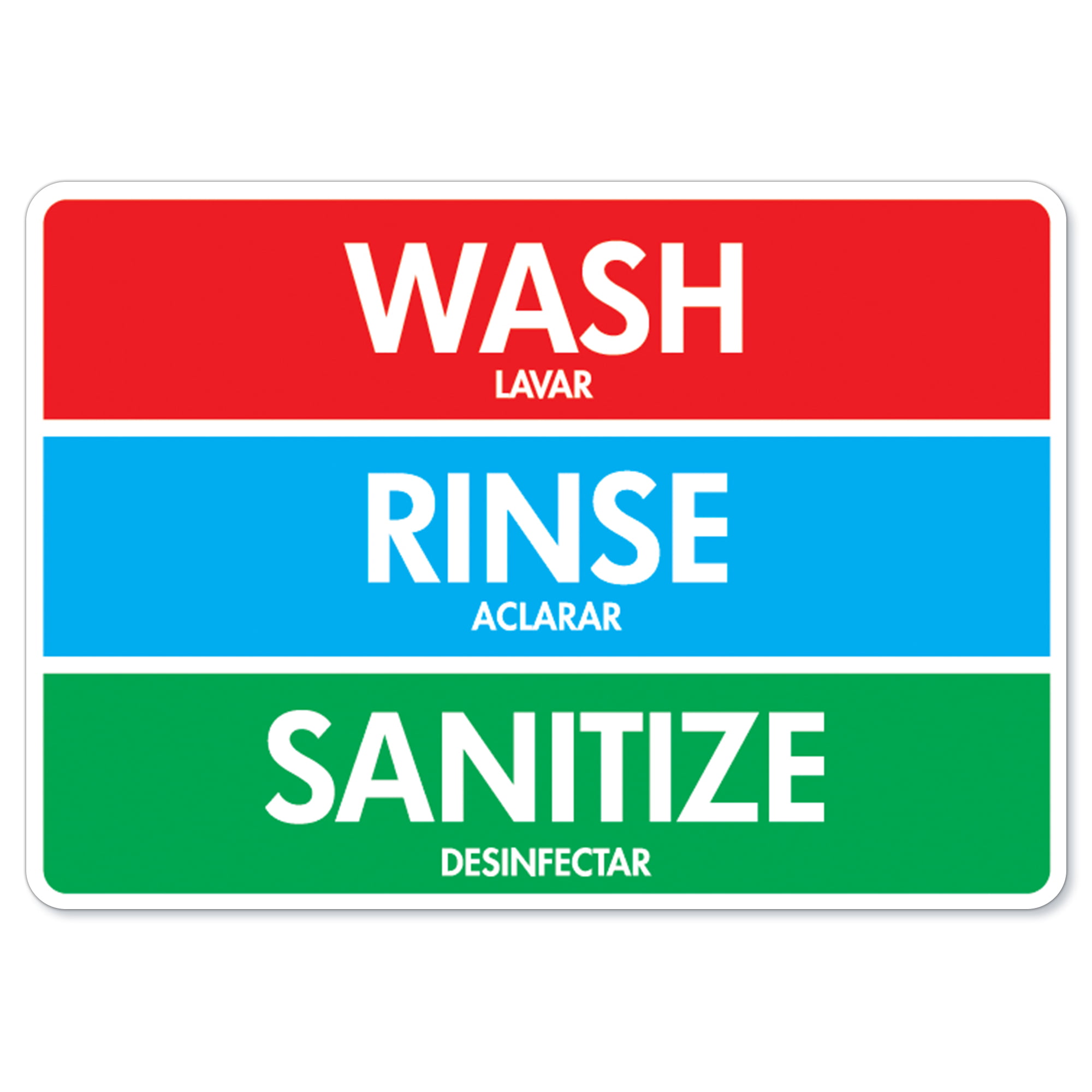 Public Safety Sign Wash Rinse Sanitize Signs Vinyl Decal