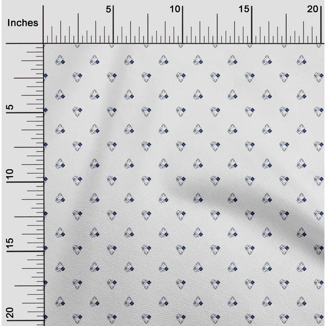 oneOone Silk Tabby Navy Blue Fabric Diamond Shape Small Sewing Craft Projects Fabric Prints by Yard 42 Inch Wide