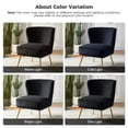 thumbnail image 6 of Velvet Accent Chair Set of 2 Upholstered Adult Side Chairs Gold Leg Home Bedroom Black, 6 of 13