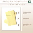 thumbnail image 3 of Pizuna 400 Thread Count Cotton King Pillowcases Mellow Yellow, 100% Long Staple Cotton Smooth Sateen Pillowcase with Stylish 4" Hem, Set of 2 Pillow Covers, 3 of 4